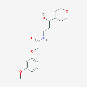 molecular formula C17H25NO5 B2434766 N-(3-hydroxy-3-(tetrahydro-2H-pyran-4-yl)propyl)-2-(3-methoxyphenoxy)acetamide CAS No. 2034538-38-8