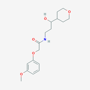 molecular formula C17H25NO5 B2434766 N-(3-羟基-3-(四氢-2H-吡喃-4-基)丙基)-2-(3-甲氧基苯氧基)乙酰胺 CAS No. 2034538-38-8