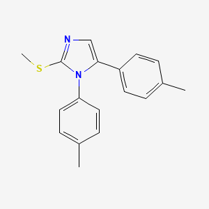 molecular formula C18H18N2S B2434769 2-(甲硫基)-1,5-二对甲苯基-1H-咪唑 CAS No. 1207024-73-4