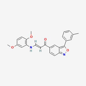 molecular formula C25H22N2O4 B2434787 (E)-3-(2,5-dimethoxyanilino)-1-[3-(3-methylphenyl)-2,1-benzoxazol-5-yl]prop-2-en-1-one CAS No. 691870-05-0