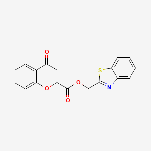 molecular formula C18H11NO4S B2434792 1,3-Benzothiazol-2-ylmethyl 4-oxochromene-2-carboxylate CAS No. 361478-89-9