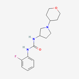 molecular formula C16H22FN3O2 B2434796 1-(2-Fluorophenyl)-3-[1-(oxan-4-yl)pyrrolidin-3-yl]urea CAS No. 2415568-64-6
