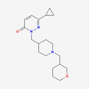 molecular formula C19H29N3O2 B2434798 6-Cyclopropyl-2-({1-[(oxan-3-yl)methyl]piperidin-4-yl}methyl)-2,3-dihydropyridazin-3-one CAS No. 2175978-46-6