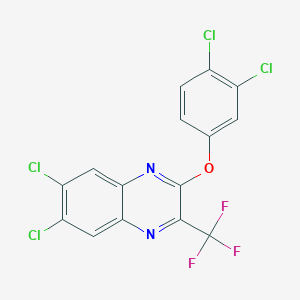 molecular formula C15H5Cl4F3N2O B2434799 6,7-二氯-2-(3,4-二氯苯氧基)-3-(三氟甲基)喹喔啉 CAS No. 478039-38-2