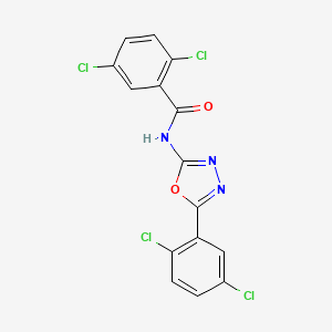 molecular formula C15H7Cl4N3O2 B2434804 2,5-dichloro-N-[5-(2,5-dichlorophenyl)-1,3,4-oxadiazol-2-yl]benzamide CAS No. 891135-18-5