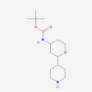 molecular formula C15H28N2O3 B2434805 tert-butyl N-[2-(piperidin-4-yl)oxan-4-yl]carbamate CAS No. 1909348-40-8