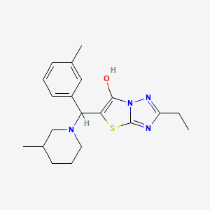molecular formula C20H26N4OS B2434807 2-乙基-5-((3-甲基哌啶-1-基)(间甲苯基)甲基)噻唑并[3,2-b][1,2,4]三唑-6-醇 CAS No. 898361-63-2