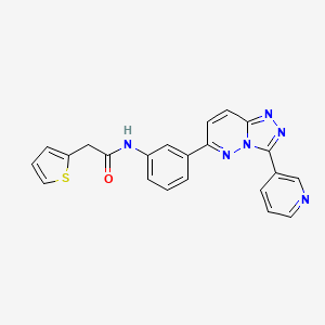 molecular formula C22H16N6OS B2434808 N-[3-(3-吡啶-3-基-[1,2,4]三唑并[4,3-b]哒嗪-6-基)苯基]-2-噻吩-2-基乙酰胺 CAS No. 891115-66-5