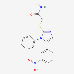 molecular formula C17H14N4O3S B2434809 2-((5-(3-nitrophenyl)-1-phenyl-1H-imidazol-2-yl)thio)acetamide CAS No. 1235209-25-2