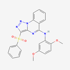 molecular formula C23H19N5O4S B2434814 N-(2,5-dimethoxyphenyl)-3-(phenylsulfonyl)[1,2,3]triazolo[1,5-a]quinazolin-5-amine CAS No. 866811-34-9