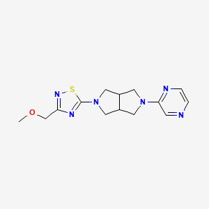 molecular formula C14H18N6OS B2434819 3-(Methoxymethyl)-5-(2-pyrazin-2-yl-1,3,3a,4,6,6a-hexahydropyrrolo[3,4-c]pyrrol-5-yl)-1,2,4-thiadiazole CAS No. 2415463-44-2