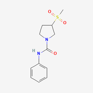 molecular formula C12H16N2O3S B2434820 3-(methylsulfonyl)-N-phenylpyrrolidine-1-carboxamide CAS No. 1706378-13-3