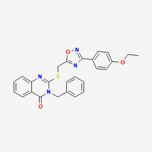 molecular formula C26H22N4O3S B2434822 3-benzyl-2-(((3-(4-ethoxyphenyl)-1,2,4-oxadiazol-5-yl)methyl)thio)quinazolin-4(3H)-one CAS No. 2034462-00-3