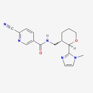 6-Cyano-N-[[(2R,3S)-2-(1-methylimidazol-2-yl)oxan-3-yl]methyl]pyridine-3-carboxamide