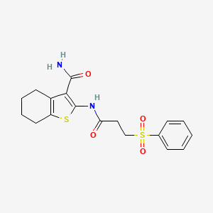 2-[3-(Benzenesulfonyl)propanamido]-4,5,6,7-tetrahydro-1-benzothiophene-3-carboxamide