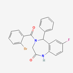 molecular formula C22H16BrFN2O2 B2434833 4-(2-bromobenzoyl)-7-fluoro-5-phenyl-4,5-dihydro-1H-benzo[e][1,4]diazepin-2(3H)-one CAS No. 533887-70-6
