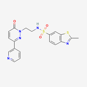molecular formula C19H17N5O3S2 B2434834 2-甲基-N-(2-(6-氧代-3-(吡啶-3-基)嘧啶并-1(6H)-基)乙基)苯并[d]噻唑-6-磺酰胺 CAS No. 1021209-55-1