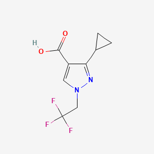 molecular formula C9H9F3N2O2 B2434835 3-cyclopropyl-1-(2,2,2-trifluoroethyl)-1H-pyrazole-4-carboxylic acid CAS No. 1006486-60-7