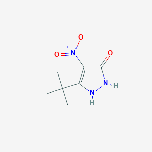 molecular formula C7H11N3O3 B2434841 3-叔丁基-4-硝基-1H-吡唑-5-醇 CAS No. 873920-66-2