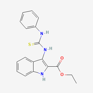 molecular formula C18H17N3O2S B2434843 ethyl 3-(3-phenylthioureido)-1H-indole-2-carboxylate CAS No. 116989-29-8