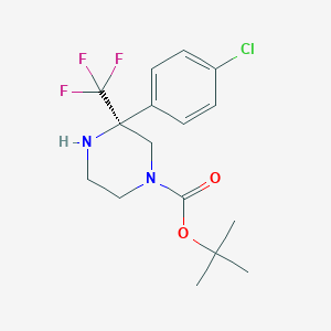 molecular formula C16H20ClF3N2O2 B2434848 Tert-butyl 3-(4-chlorophenyl)-3-(trifluoromethyl)piperazine-1-carboxylate CAS No. 1639963-99-7