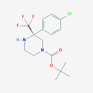 Tert-butyl 3-(4-chlorophenyl)-3-(trifluoromethyl)piperazine-1-carboxylate