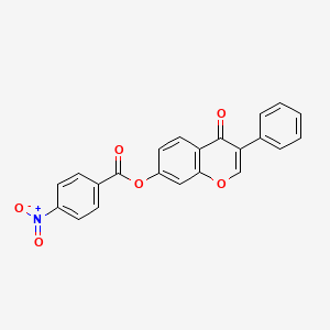 molecular formula C22H13NO6 B2434862 4-oxo-3-phenyl-4H-chromen-7-yl 4-nitrobenzoate CAS No. 618390-53-7