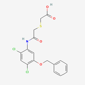 molecular formula C17H15Cl2NO4S B2434869 2-[2-(2,4-Dichloro-5-phenylmethoxyanilino)-2-oxoethyl]sulfanylacetic acid CAS No. 339014-97-0