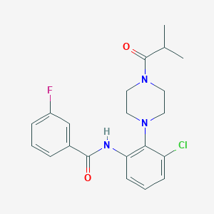 molecular formula C21H23ClFN3O2 B243487 N-[3-chloro-2-(4-isobutyryl-1-piperazinyl)phenyl]-3-fluorobenzamide 