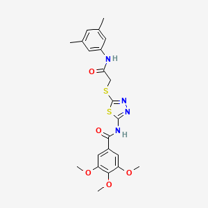 molecular formula C22H24N4O5S2 B2434874 N-(5-((2-((3,5-二甲苯胺基)-2-氧代乙基)硫代)-1,3,4-噻二唑-2-基)-3,4,5-三甲氧基苯甲酰胺 CAS No. 392296-68-3