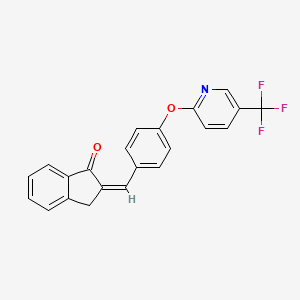 molecular formula C22H14F3NO2 B2434881 (2Z)-2-[[4-[5-(trifluoromethyl)pyridin-2-yl]oxyphenyl]methylidene]-3H-inden-1-one CAS No. 268563-95-7