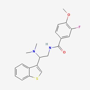 molecular formula C20H21FN2O2S B2434882 N-(2-(benzo[b]thiophen-3-yl)-2-(dimethylamino)ethyl)-3-fluoro-4-methoxybenzamide CAS No. 2034310-58-0