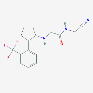molecular formula C16H18F3N3O B2434883 N-(Cyanomethyl)-2-[[2-[2-(trifluoromethyl)phenyl]cyclopentyl]amino]acetamide CAS No. 1645359-49-4