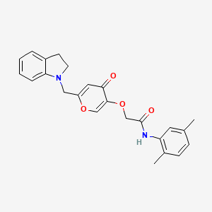 molecular formula C24H24N2O4 B2434885 2-[6-(2,3-dihydroindol-1-ylmethyl)-4-oxopyran-3-yl]oxy-N-(2,5-dimethylphenyl)acetamide CAS No. 898440-79-4