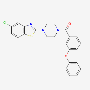 molecular formula C25H22ClN3O2S B2434890 (4-(5-氯-4-甲基苯并[d]噻唑-2-基)哌嗪-1-基)(3-苯氧基苯基)甲苯酮 CAS No. 922664-81-1
