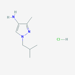molecular formula C8H16ClN3 B2434891 1-异丁基-3-甲基-1H-吡唑-4-胺盐酸盐 CAS No. 1855907-30-0