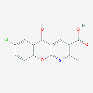 molecular formula C14H8ClNO4 B2434894 7-chloro-2-methyl-5-oxo-5H-chromeno[2,3-b]pyridine-3-carboxylic acid CAS No. 68302-47-6