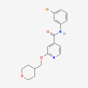 molecular formula C18H19BrN2O3 B2434895 N-(3-bromophenyl)-2-((tetrahydro-2H-pyran-4-yl)methoxy)isonicotinamide CAS No. 2034271-02-6