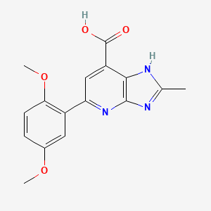 molecular formula C16H15N3O4 B2434897 5-(2,5-dimethoxyphenyl)-2-methyl-3H-imidazo[4,5-b]pyridine-7-carboxylic acid CAS No. 1021083-41-9