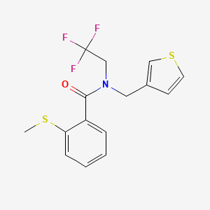 molecular formula C15H14F3NOS2 B2434900 2-(methylthio)-N-(thiophen-3-ylmethyl)-N-(2,2,2-trifluoroethyl)benzamide CAS No. 1234991-47-9