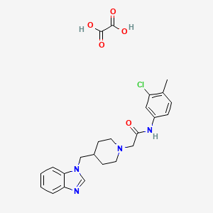 molecular formula C24H27ClN4O5 B2434906 2-(4-((1H-benzo[d]imidazol-1-yl)methyl)piperidin-1-yl)-N-(3-chloro-4-methylphenyl)acetamide oxalate CAS No. 1351661-31-8