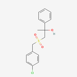 molecular formula C16H17ClO3S B2434909 1-[(4-氯苄基)磺酰]-2-苯基-2-丙醇 CAS No. 338412-28-5