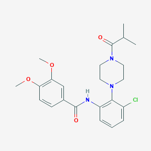 N-[3-chloro-2-(4-isobutyryl-1-piperazinyl)phenyl]-3,4-dimethoxybenzamide