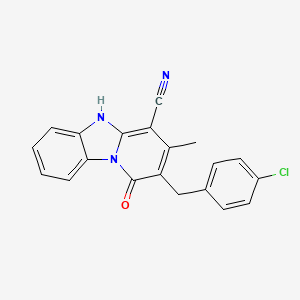 molecular formula C20H14ClN3O B2434914 2-(4-氯苄基)-1-羟基-3-甲基吡啶并[1,2-a]苯并咪唑-4-碳腈 CAS No. 442567-49-9