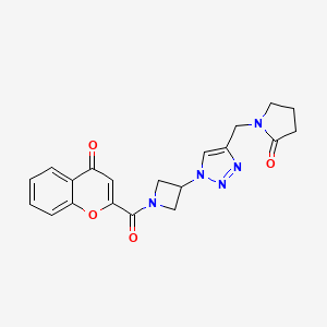1-((1-(1-(4-oxo-4H-chromene-2-carbonyl)azetidin-3-yl)-1H-1,2,3-triazol-4-yl)methyl)pyrrolidin-2-one