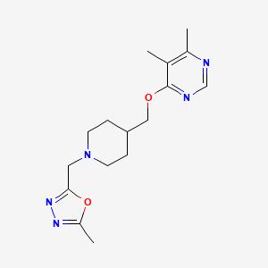 2-((4-(((5,6-Dimethylpyrimidin-4-yl)oxy)methyl)piperidin-1-yl)methyl)-5-methyl-1,3,4-oxadiazole