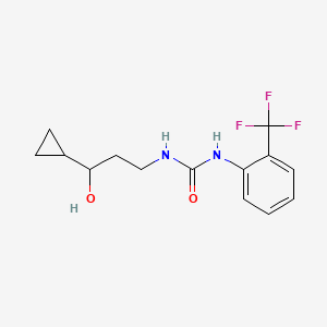 molecular formula C14H17F3N2O2 B2434917 1-(3-Cyclopropyl-3-hydroxypropyl)-3-(2-(trifluoromethyl)phenyl)urea CAS No. 1396792-02-1