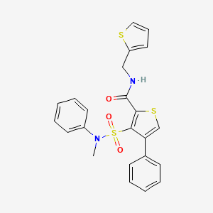 molecular formula C23H20N2O3S3 B2434921 3-[methyl(phenyl)sulfamoyl]-4-phenyl-N-(thiophen-2-ylmethyl)thiophene-2-carboxamide CAS No. 1105228-66-7