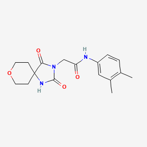 molecular formula C17H21N3O4 B2434924 N-(3,4-dimethylphenyl)-2-(2,4-dioxo-8-oxa-1,3-diazaspiro[4.5]dec-3-yl)acetamide CAS No. 1775445-28-7