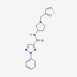 molecular formula C18H19N5OS B2434925 2-phenyl-N-{1-[(thiophen-3-yl)methyl]pyrrolidin-3-yl}-2H-1,2,3-triazole-4-carboxamide CAS No. 2097896-29-0